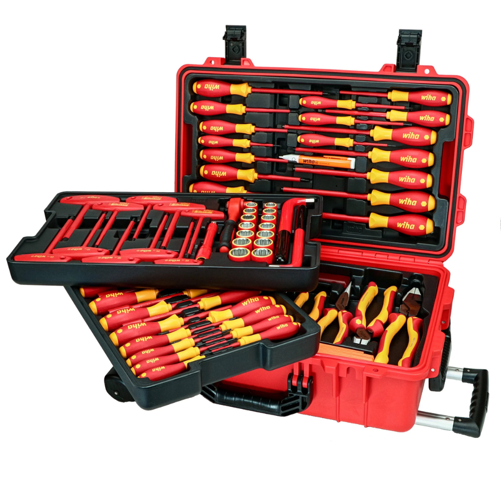 80 Piece Master Electrician's Insulated Tools Set in Rolling Hard Case from Columbia Safety